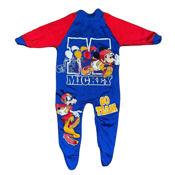 Vintage Mickey Mouse Disney One Piece Toddler Youth Suit Size 0-3 Months - Picture 1 of 9